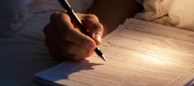 Sample sleep assessment questionnaires showing ISI and PSQI forms for tracking sleep quality