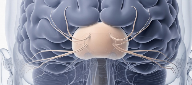 Brain anatomy diagram highlighting the suprachiasmatic nucleus SCN location in the hypothalamus